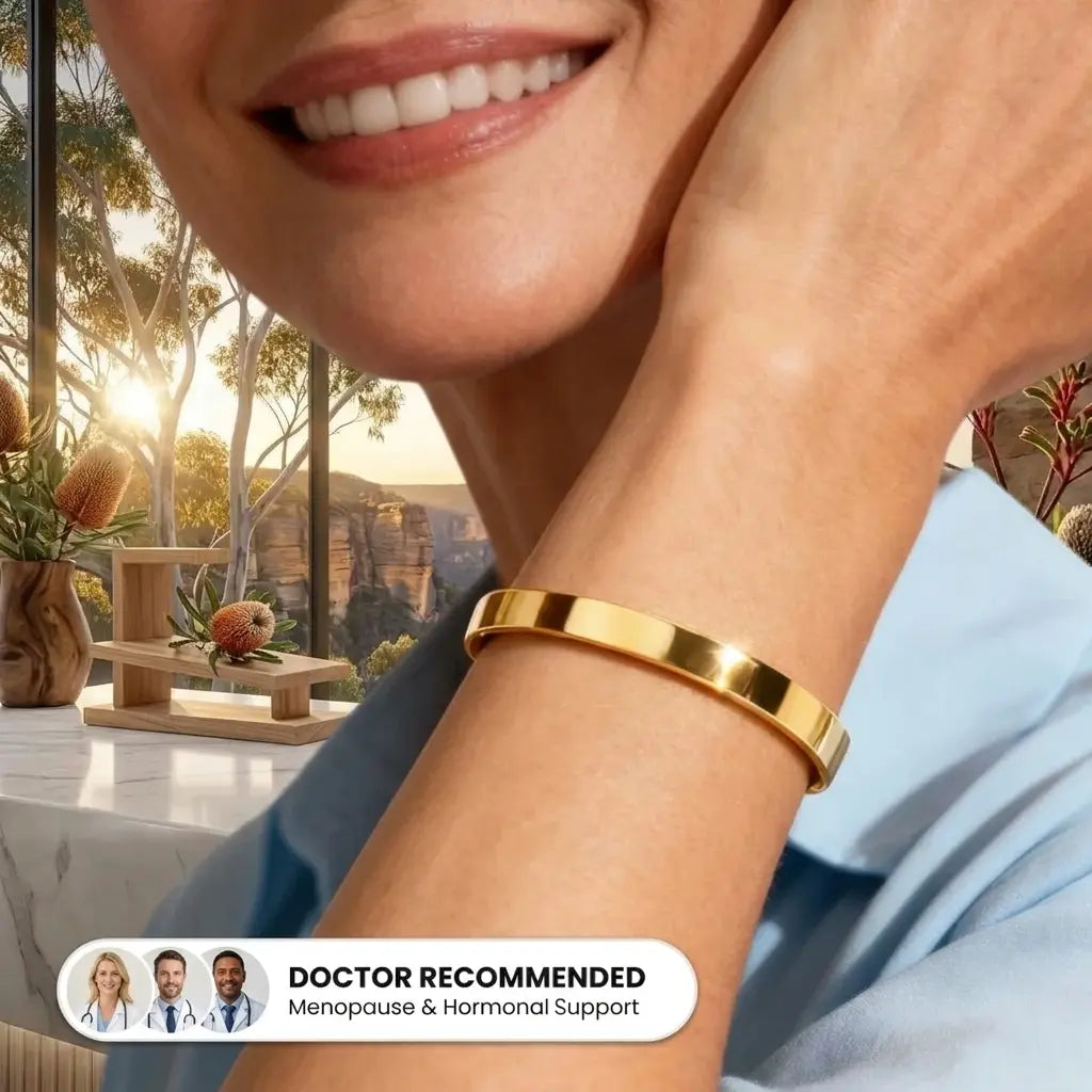 With 6 therapeutic magnets, this elegant bracelet works in harmony with your body's energy to restore hormonal balance, ease discomforts linked to this ...